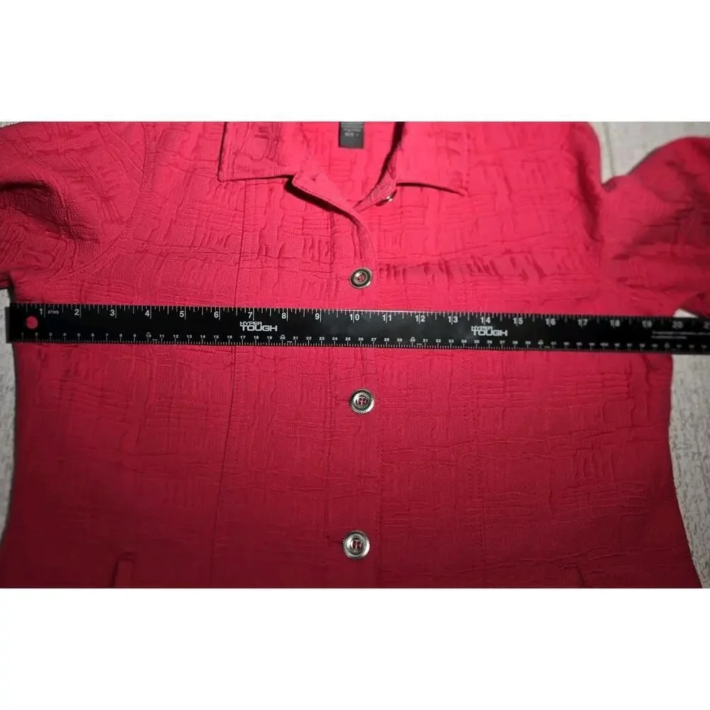 Hot Pink Geo Multicolor Back Jacket Additions By CHICOS Size 1 (M or 10) ARTSY